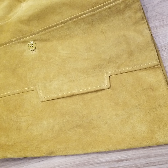 Katharine Hamnett Denim Lined 3 Button Suede Jacket Vintage 90s Women's - Picture 7 of 12